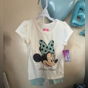 Disney Minnie Mouse Kids T-Shirt - Cream and Mint